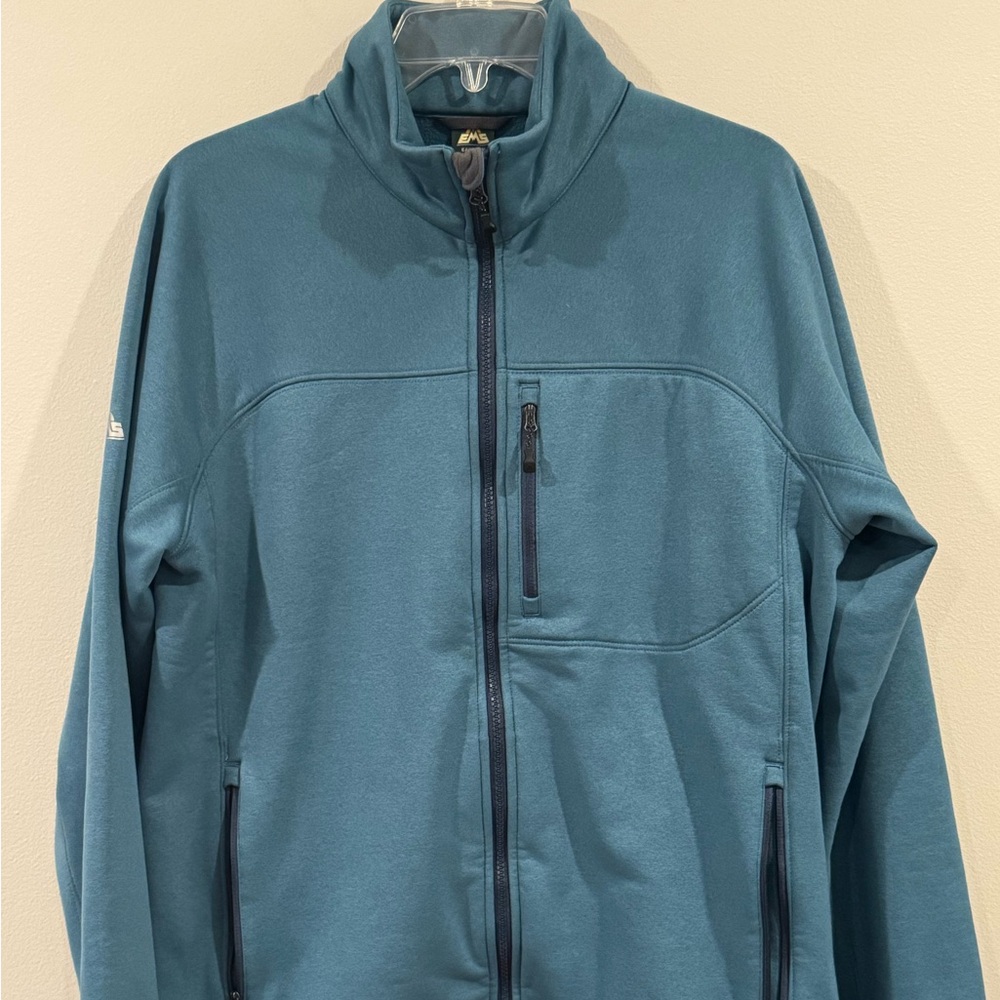 EMS Eastern Mountain Sports Ascent Men's Fleece Zippered Jacket Green Medium